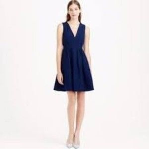J.Crew Women's Dress Kami V-Neck Fit & Flare Party Bridesmaid NavyBlue Size 4